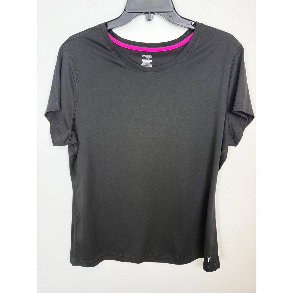 Danskin Now Womens XXL Black Soot Dri-More Loose Active T-Shirt DL33T-045
